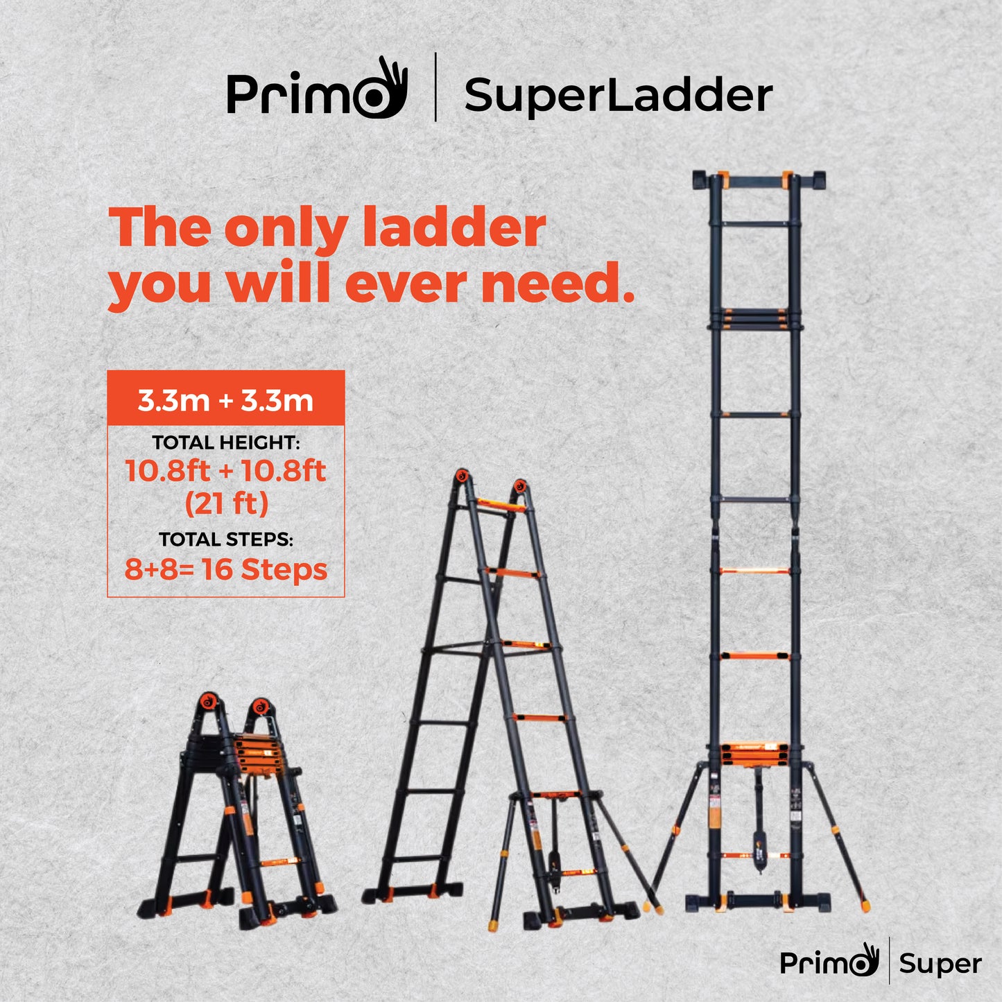 Primo SuperLadder  – Triple Mode Telescopic Ladder